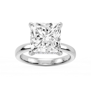 Donna Princess Lab Grown Diamond Claw Prong Hidden Halo Engagement Ring