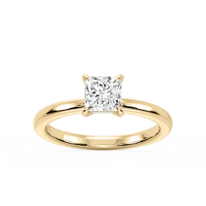 Donna Princess Lab Grown Diamond Claw Prong Hidden Halo Engagement Ring