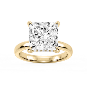 Donna Princess Lab Grown Diamond Claw Prong Hidden Halo Engagement Ring
