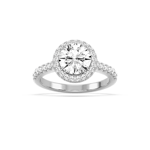 Dorthea 2 ½ ctw Round Lab Grown Diamond Classic Prong Set Halo Engagement Ring 