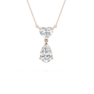 3 ½ ctw Pear and Heart Lab Grown Diamond Double Charm Pendant - 18 Inches