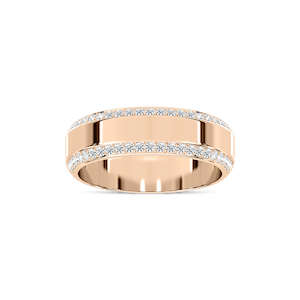 Chad 1/2 ctw Round Lab Grown Diamond 7.00mm Double Edge Mens Wedding Band