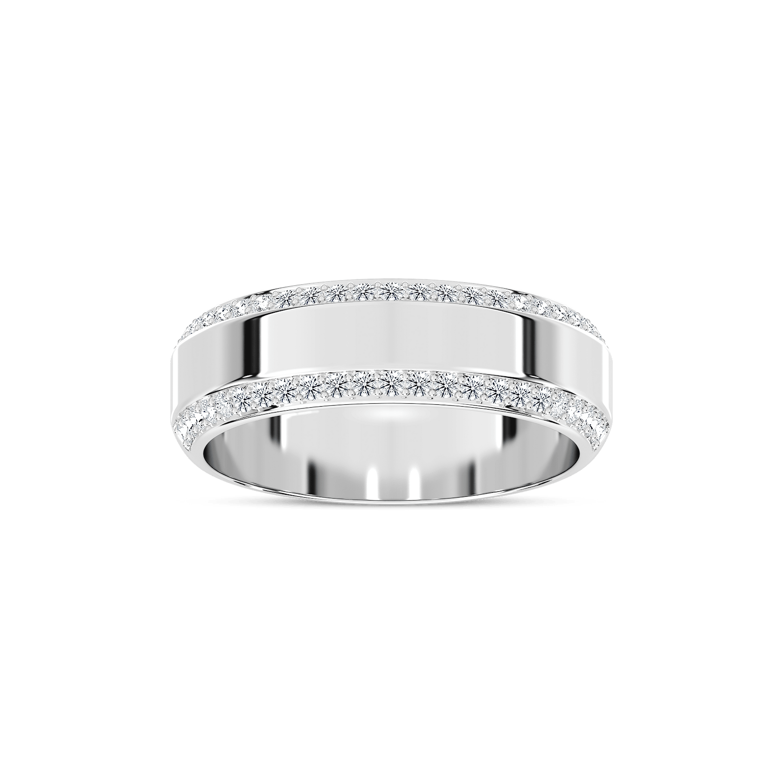 Chad 1/2 ctw Round Lab Grown Diamond 7.00mm Double Edge Mens Wedding Band