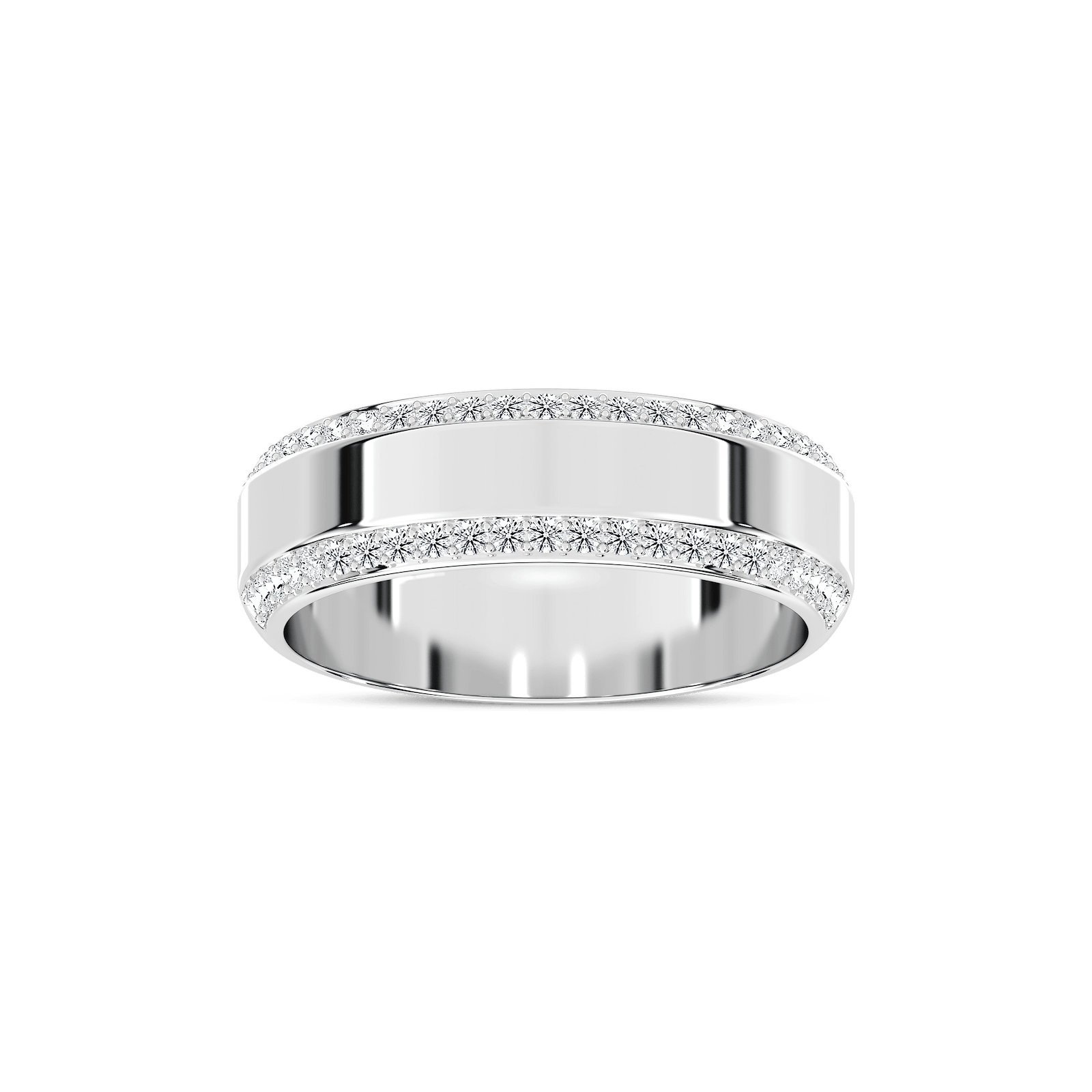 Chad 1/2 ctw Round Lab Grown Diamond 7.00mm Double Edge Mens Wedding Band