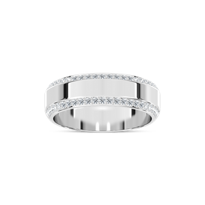 Chad 1/2 ctw Round Lab Grown Diamond 7.00mm Double Edge Mens Wedding Band
