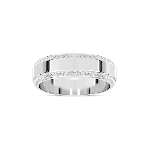 Chad 1/2 ctw Round Lab Grown Diamond 7.00mm Double Edge Mens Wedding Band