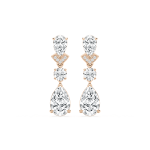 4 ½ ctw Pear and Round Lab Grown Diamond Drop Earrings
