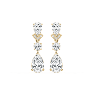 4 ½ ctw Pear and Round Lab Grown Diamond Drop Earrings