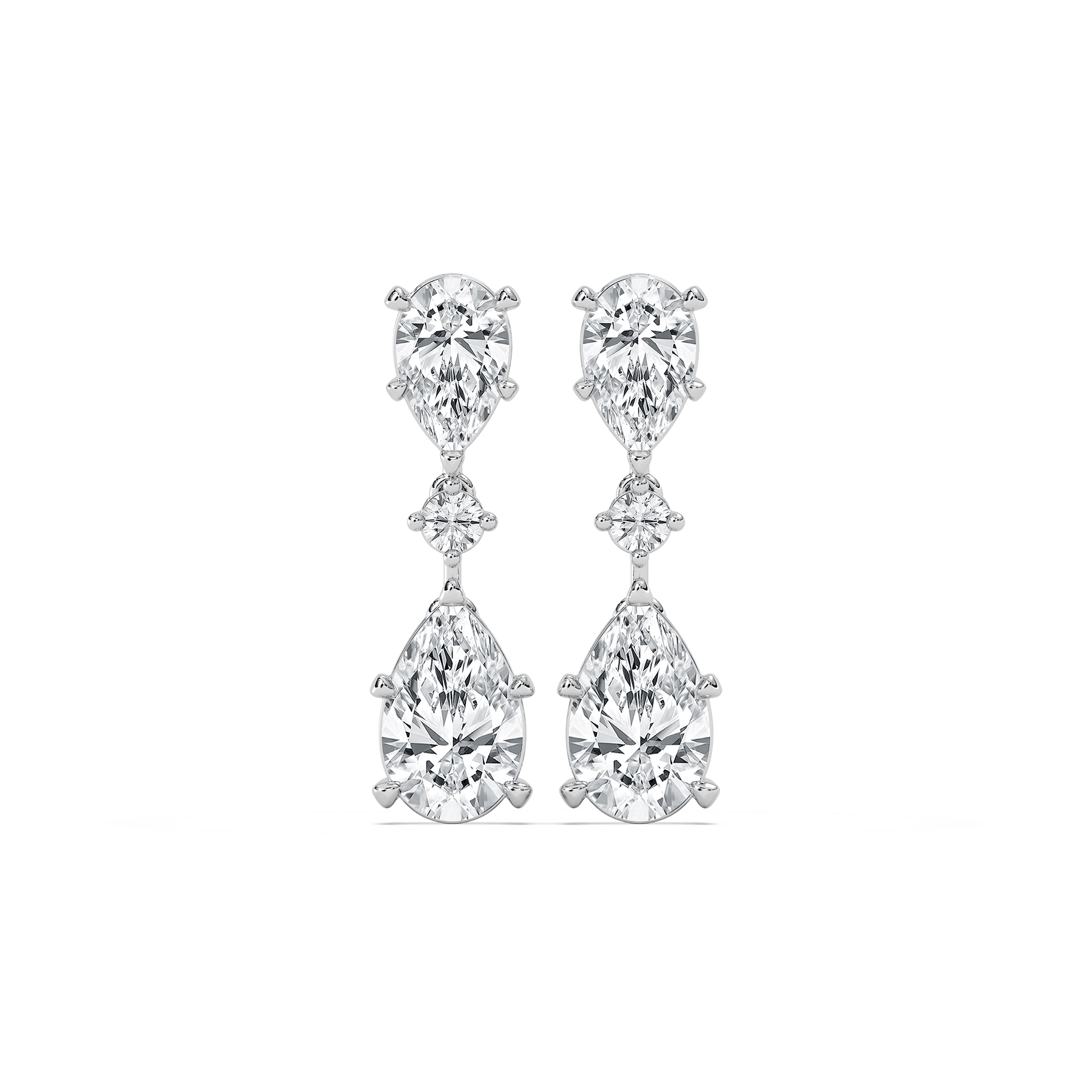 Double Pear Drop Earrings in 14K Rose Gold