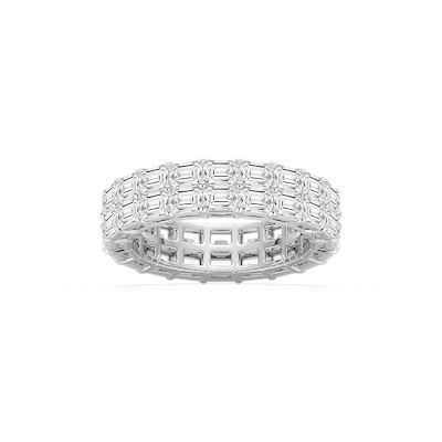 Sophie 5 ⅕ ctw Emerald Lab Grown Diamond East West Double Row Eternity Band