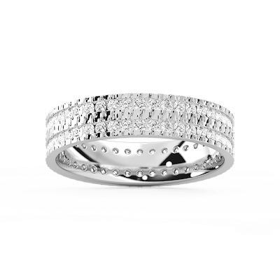 James 1 ctw Round Lab Grown Diamond 5.4mm Double Row Mens Wedding Band