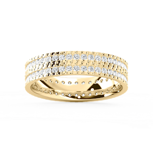 James 1 ctw Round Lab Grown Diamond 5.4mm Double Row Mens Wedding Band