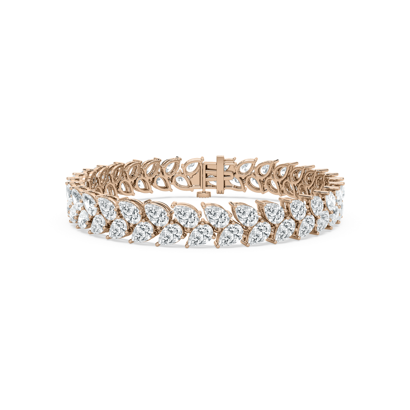 18 ½ ctw Pear Lab Grown Diamond Double Row Bracelet - 7 Inches - Signature Collection