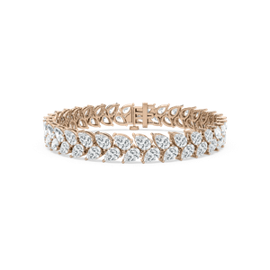18 ½ ctw Pear Lab Grown Diamond Double Row Bracelet - 7 Inches - Signature Collection