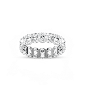Armani Oval Lab Grown Diamond U Prong Eternity Band