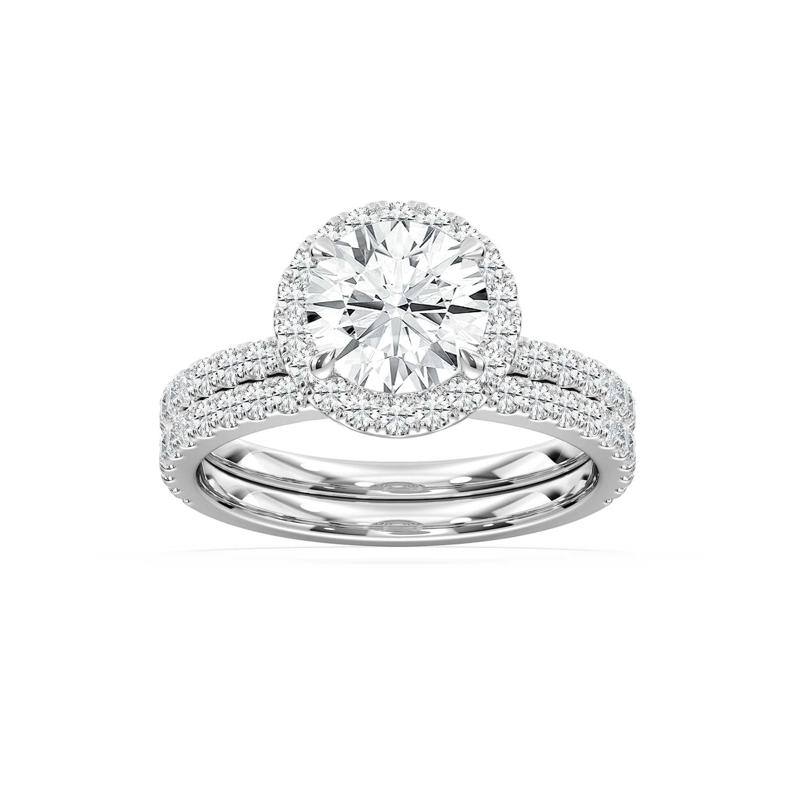 Dream Lab Grown Diamond Halo Classic Prong Wedding Set