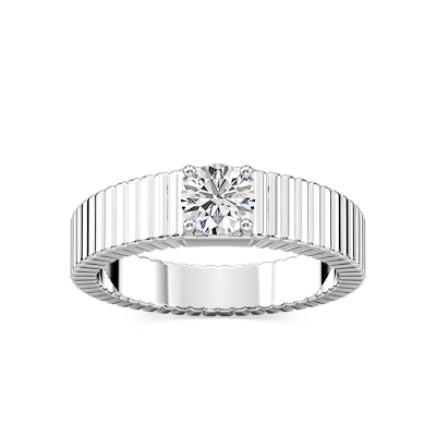 Noelle 1/2 ctw Round Lab Grown Diamond Fluted Solitaire Engagement Ring
