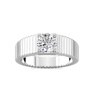 Noelle 1 ctw Round Lab Grown Diamond Fluted Solitaire Engagement Ring