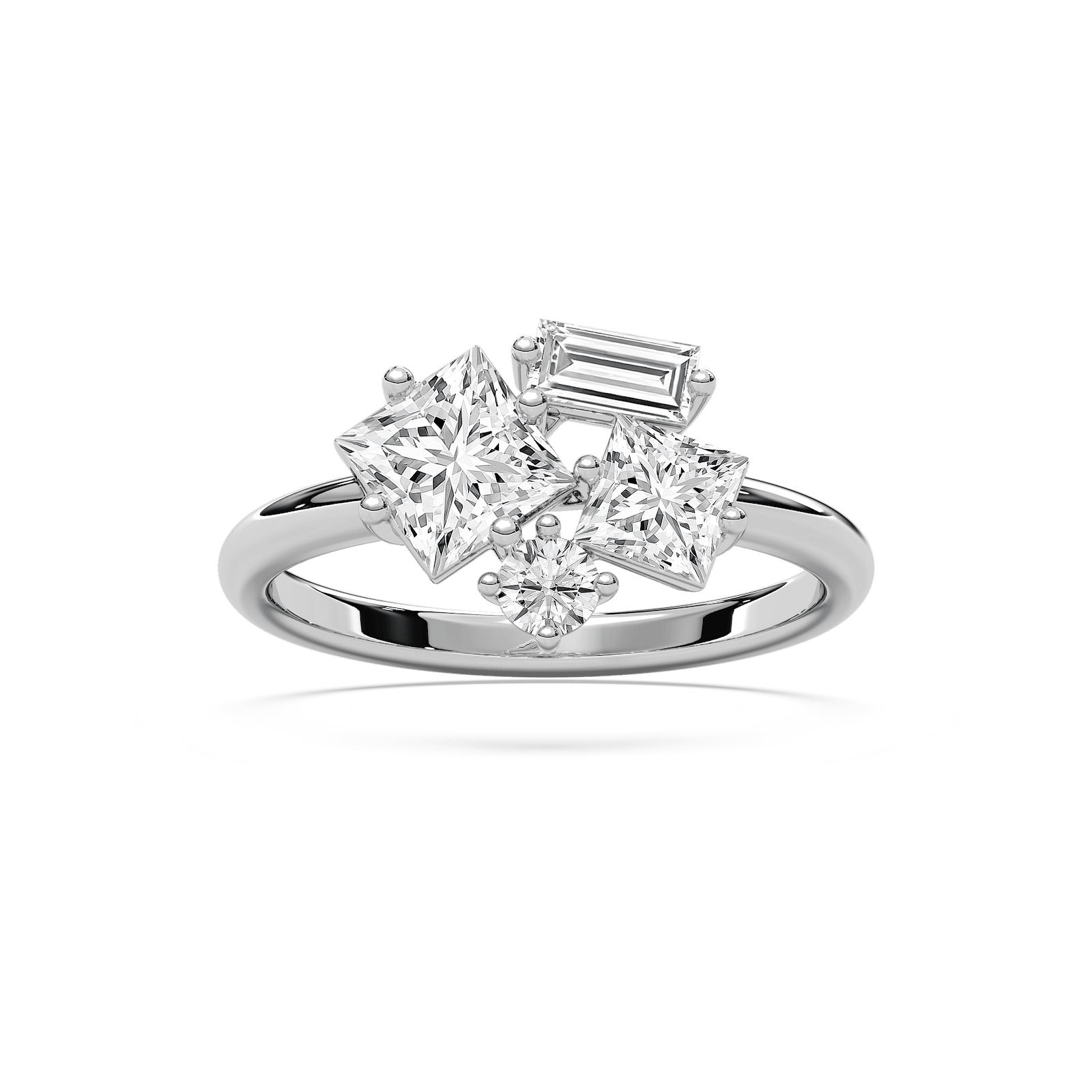 Duo Princess Diamond Band in Rose Gold