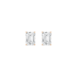 Emerald Lab Grown Diamond Filigree Scroll Stud Earrings