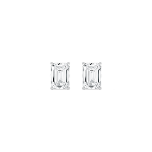 Emerald Lab Grown Diamond Filigree Scroll Stud Earrings
