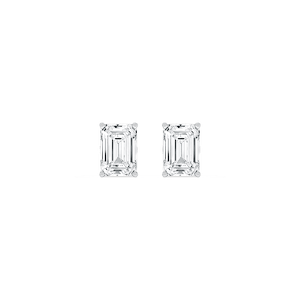 Emerald Lab Grown Diamond Filigree Scroll Stud Earrings