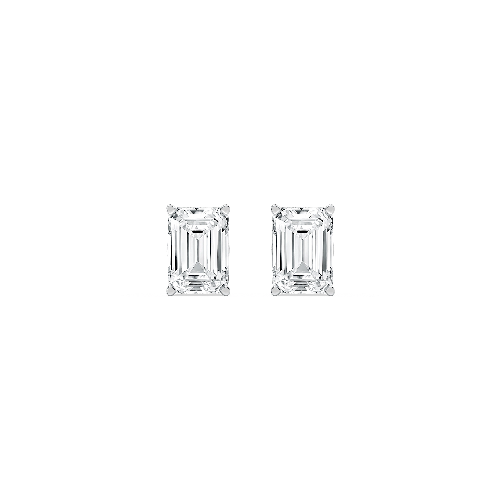 Emerald Lab Grown Diamond Filigree Scroll Stud Earrings