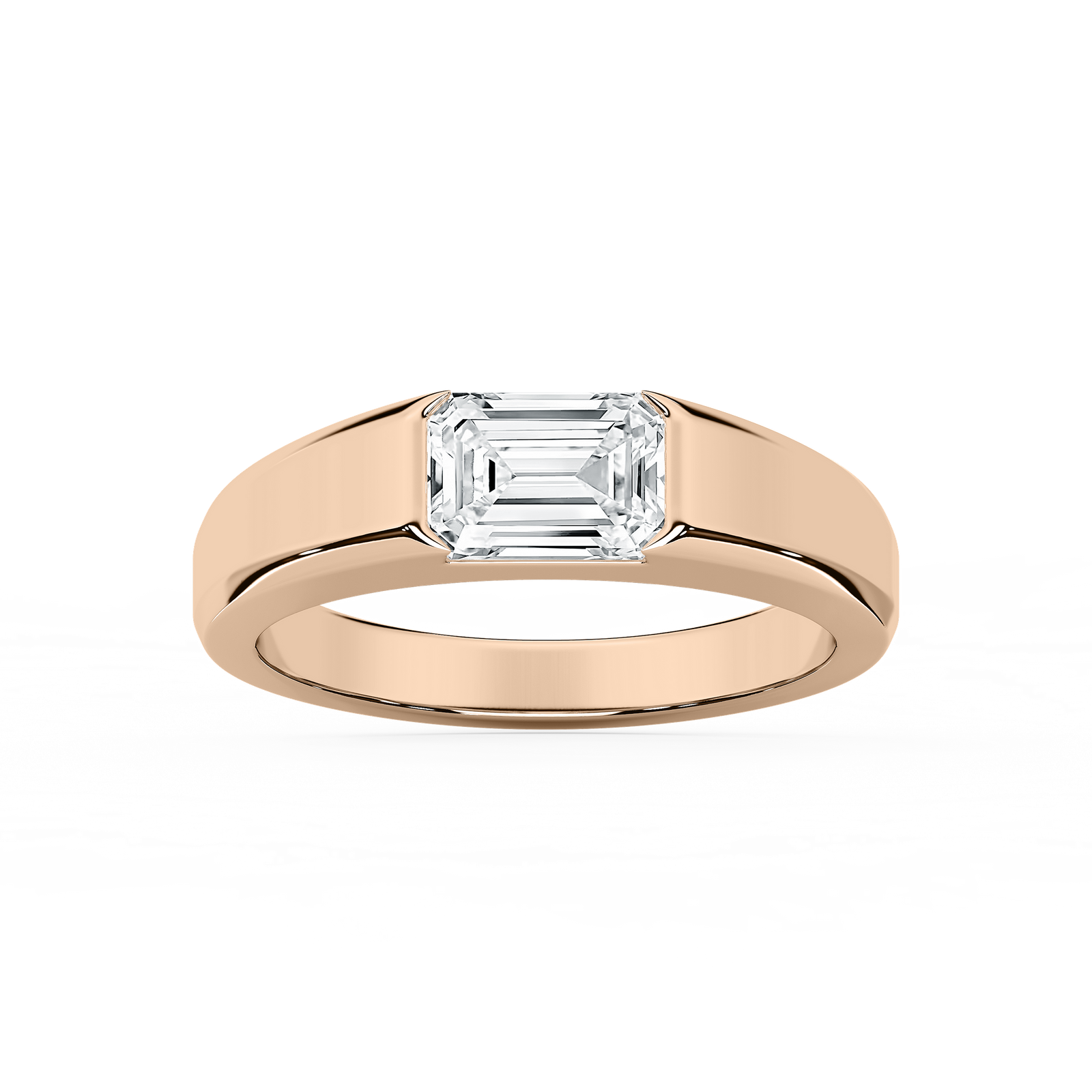 Brayden 2 ct Emerald Lab Grown Diamond 2.90mm East West Set Mens Wedding Band