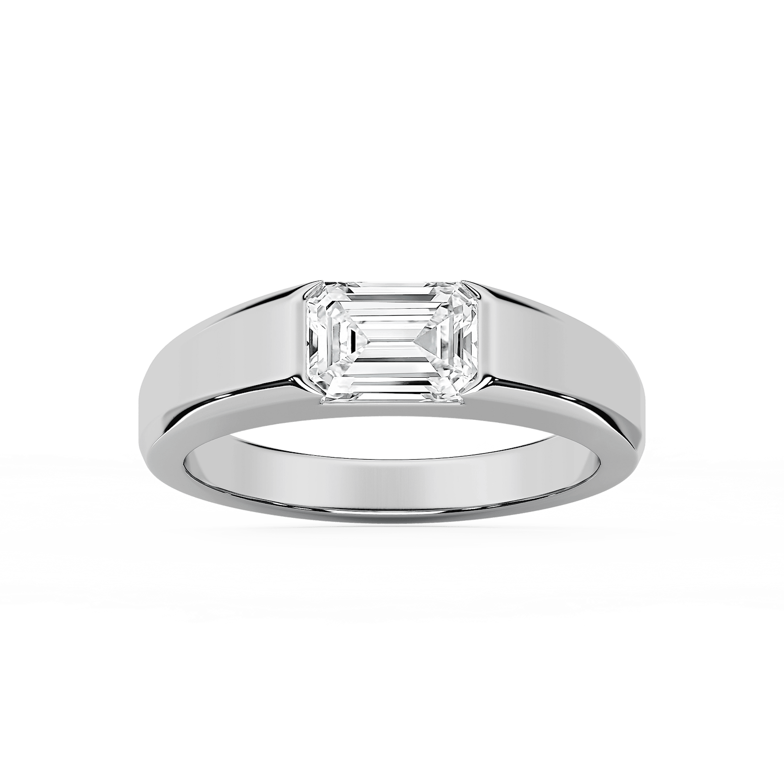 Brayden 2 ct Emerald Lab Grown Diamond 2.90mm East West Set Mens Wedding Band