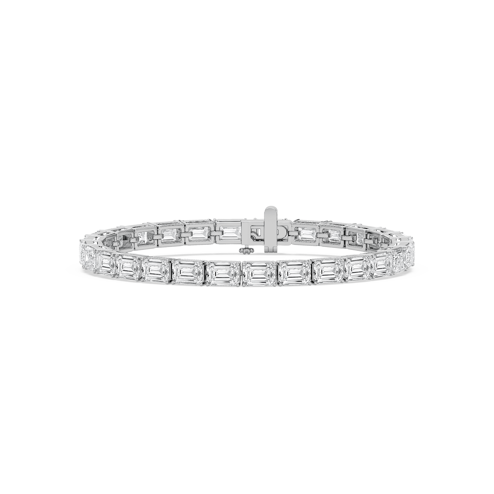 East West Emerald Tennis Bracelet in 14K Rose Gold