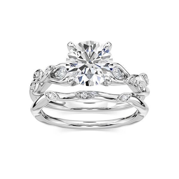 Eden Lab Grown Diamond Nature Inspired Leaf Motif Wedding Set