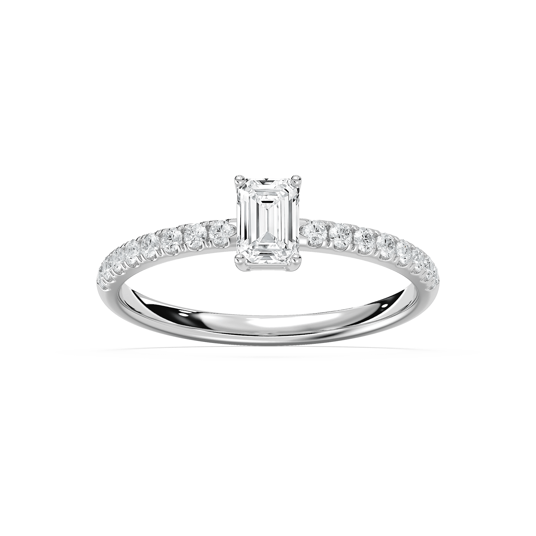 Eirlys Petite Emerald Engagement Ring in Rose Gold