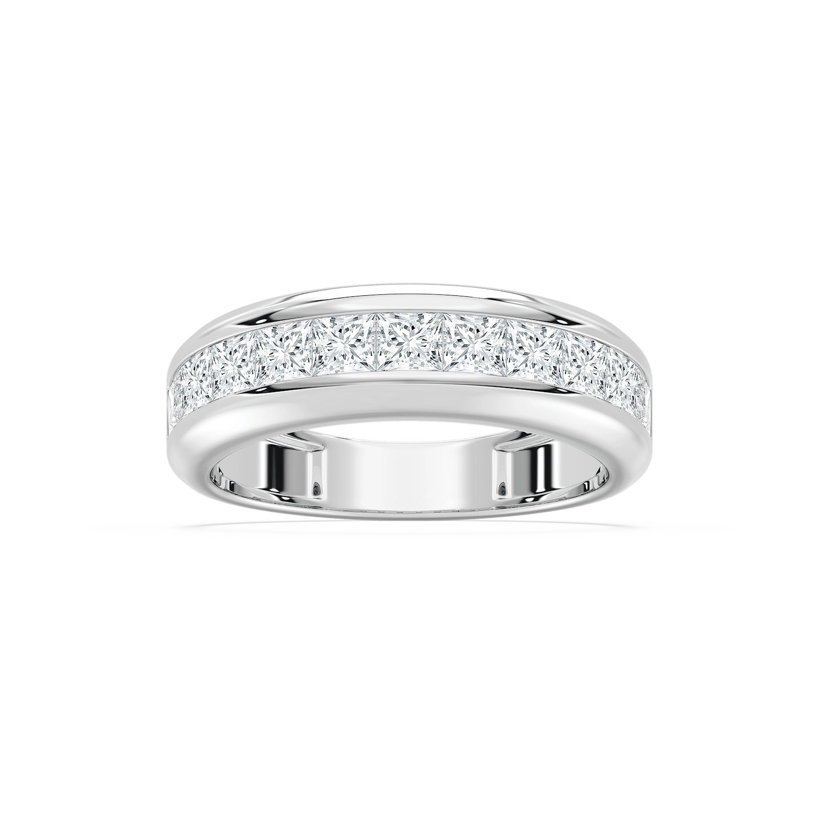 Eleven Stone Princess-Cut Band in Rose Gold
