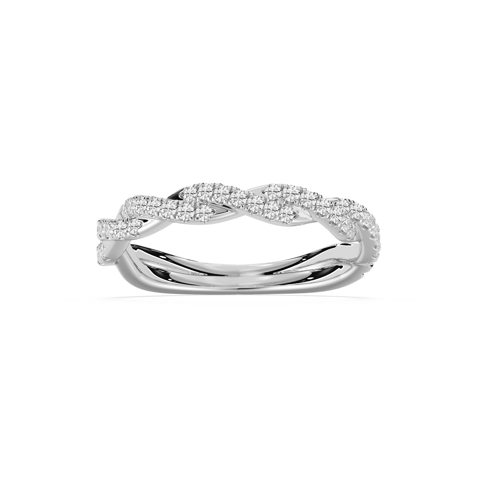 Elise Pave Twist Weddding Band in Rose Gold
