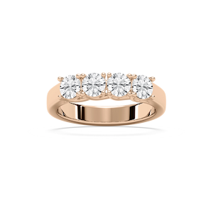 Ellise 1 ctw Round Lab Grown Diamond Four Stone Trellis Anniversary Band