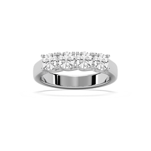 Ellise 1 ctw Round Lab Grown Diamond Four Stone Trellis Anniversary Band