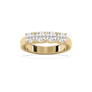 Ellise 1 ctw Round Lab Grown Diamond Four Stone Trellis Anniversary Band