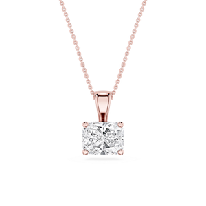 Elongated Cushion Lab Grown Diamond 4 Prong East West Bail Pendant - 16 to 18 Inches