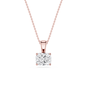 Elongated Cushion Lab Grown Diamond 4 Prong East West Bail Pendant - 16 to 18 Inches