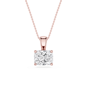 Elongated Cushion Lab Grown Diamond 4 Prong East West Bail Pendant - 16 to 18 Inches