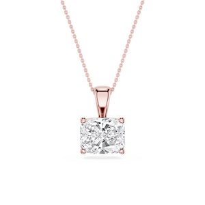 Elongated Cushion Lab Grown Diamond 4 Prong East West Bail Pendant - 16 to 18 Inches