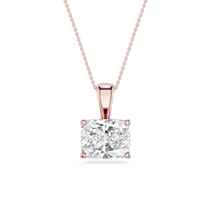 Elongated Cushion Lab Grown Diamond 4 Prong East West Bail Pendant - 16 to 18 Inches