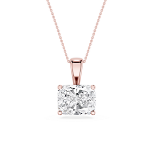 Elongated Cushion Lab Grown Diamond 4 Prong East West Bail Pendant - 16 to 18 Inches