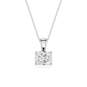 Elongated Cushion Lab Grown Diamond 4 Prong East West Bail Pendant - 16 to 18 Inches