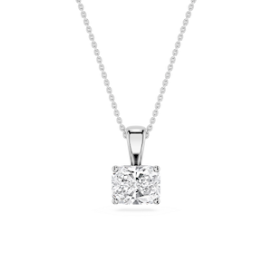 Elongated Cushion Lab Grown Diamond 4 Prong East West Bail Pendant - 16 to 18 Inches