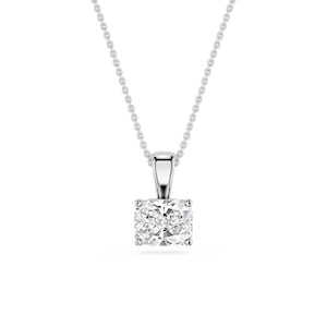 Radiant Lab Grown Diamond 4 Prong East West Bail Pendant - 16 to 18 Inches