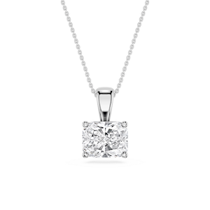 Elongated Cushion Lab Grown Diamond 4 Prong East West Bail Pendant - 16 to 18 Inches