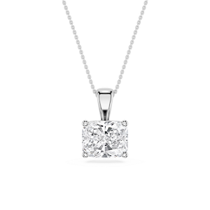 Elongated Cushion Lab Grown Diamond 4 Prong East West Bail Pendant - 16 to 18 Inches