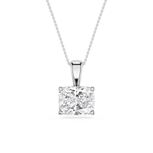 Elongated Cushion Lab Grown Diamond 4 Prong East West Bail Pendant - 16 to 18 Inches