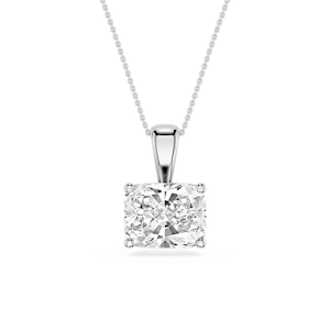 Elongated Cushion Lab Grown Diamond 4 Prong East West Bail Pendant - 16 to 18 Inches